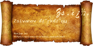 Zsivanov Örkény névjegykártya